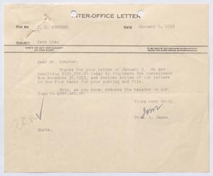 [Letter from Thomas L. James to I. H. Kempner, January 6, 1953]