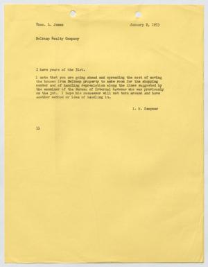 [Letter from I. H. Kempner to Thomas L. James, January 2, 1953]
