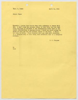 [Letter from I. H. Kempner to Thomas L. James, April 14, 1953]