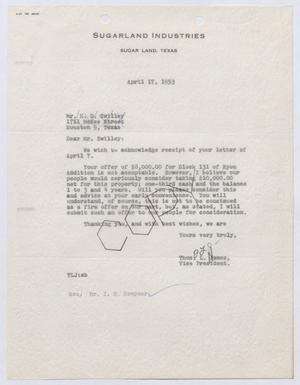 [Letter from Thomas L. James to H. D. Swilley, April 17, 1953]