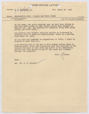 [Letter from Thomas L. James to I. H. Kempner, Jr., March 20, 1953]
