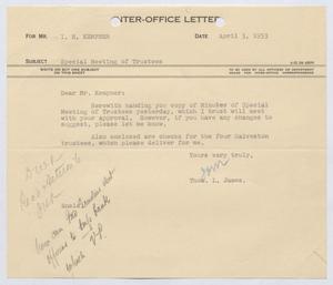 [Letter from Thomas L. James to I. H. Kempner, April 3, 1953]