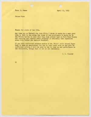 [Letter from I. H. Kempner to Thomas L. James, April 11, 1953]
