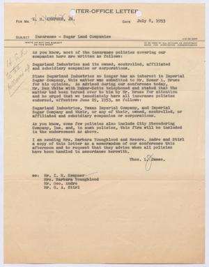 [Letter from Thomas L. James to I. H. Kempner, Jr., July 8, 1953]