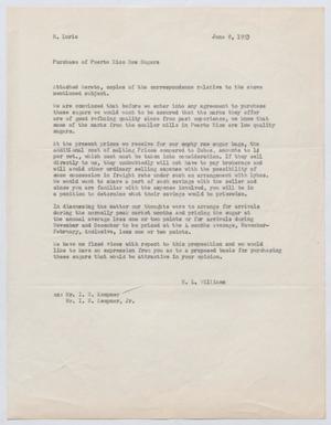 [Letter from H. L. Williams to Herman Lurie, June 8, 1953]