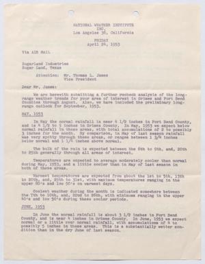 [Letter from William H. Rempel to Thomas L. James, April 24, 1953]