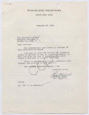 [Letter from Thomas L. James to Walter F. Woodul, February 24, 1953]