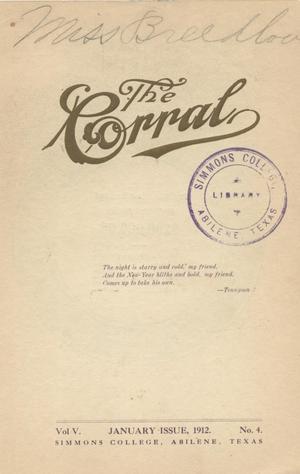 Primary view of object titled 'The Corral, Volume 5, Number 4, January, 1912'.
