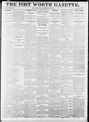 Primary view of object titled 'Fort Worth Gazette. (Fort Worth, Tex.), Vol. 15, No. 224, Ed. 1, Wednesday, May 27, 1891'.