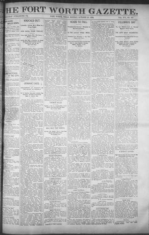 Primary view of object titled 'Fort Worth Gazette. (Fort Worth, Tex.), Vol. 16, No. 335, Ed. 1, Monday, October 10, 1892'.