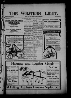 The Western Light. (Snyder, Tex.), Vol. 11, No. 47, Ed. 1 Friday, February 5, 1909