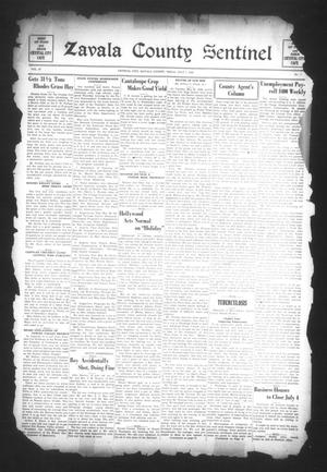 Primary view of object titled 'Zavala County Sentinel (Crystal City, Tex.), Vol. 27, No. 7, Ed. 1 Friday, July 1, 1938'.