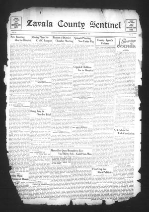 Primary view of object titled 'Zavala County Sentinel (Crystal City, Tex.), Vol. 27, No. 19, Ed. 1 Friday, September 23, 1938'.