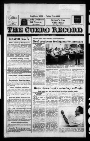 Primary view of object titled 'The Cuero Record (Cuero, Tex.), Vol. 111, No. 24, Ed. 1 Wednesday, June 15, 2005'.