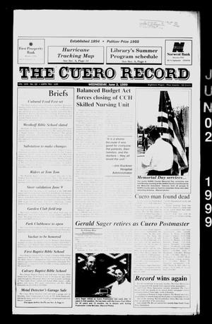 The Cuero Record (Cuero, Tex.), Vol. 105, No. 22, Ed. 1 Wednesday, June 2, 1999
