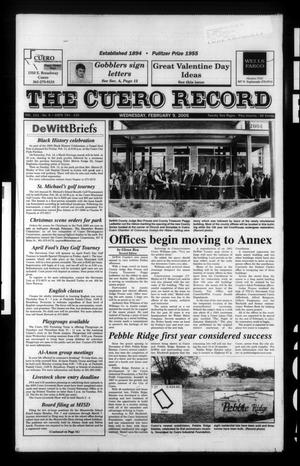 Primary view of object titled 'The Cuero Record (Cuero, Tex.), Vol. 111, No. 6, Ed. 1 Wednesday, February 9, 2005'.