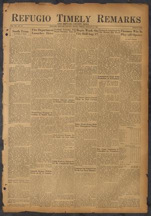 Primary view of object titled 'Refugio Timely Remarks and Refugio County News (Refugio, Tex.), Vol. 7, No. 43, Ed. 1 Friday, August 16, 1935'.