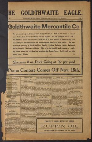 The Goldthwaite Eagle. (Goldthwaite, Tex.), Vol. 16, No. 2, Ed. 1 Saturday, August 28, 1909