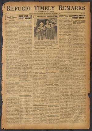 Refugio Timely Remarks and Refugio County News (Refugio, Tex.), Vol. 9, No. 7, Ed. 1 Friday, December 4, 1936