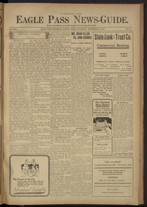 Primary view of object titled 'Eagle Pass News-Guide. (Eagle Pass, Tex.), Vol. 23, No. 10, Ed. 1 Saturday, September 24, 1910'.