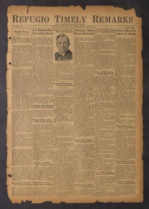 Primary view of object titled 'Refugio Timely Remarks and Refugio County News (Refugio, Tex.), Vol. 6, No. 35, Ed. 1 Friday, June 22, 1934'.