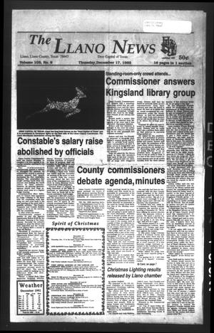 The Llano News (Llano, Tex.), Vol. 105, No. 9, Ed. 1 Thursday, December 17, 1992