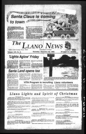 Primary view of object titled 'The Llano News (Llano, Tex.), Vol. 105, No. 6, Ed. 1 Thursday, November 26, 1992'.