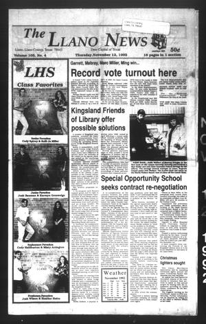 The Llano News (Llano, Tex.), Vol. 105, No. 4, Ed. 1 Thursday, November 12, 1992