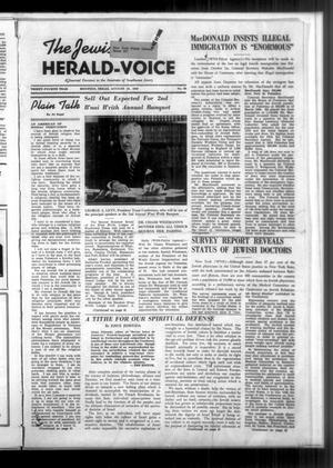 Primary view of object titled 'The Jewish Herald-Voice (Houston, Tex.), Vol. 34, No. 20, Ed. 1 Thursday, August 10, 1939'.