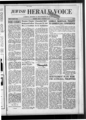 Jewish Herald-Voice (Houston, Tex.), Vol. 34, No. 36, Ed. 1 Thursday, November 30, 1939