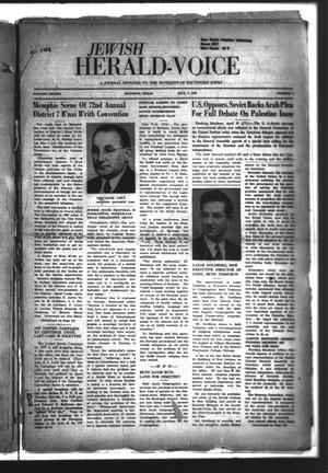 Jewish Herald-Voice (Houston, Tex.), Vol. 42, No. 4, Ed. 1 Thursday, May 1, 1947