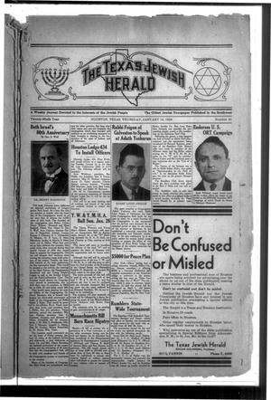 Primary view of object titled 'The Texas Jewish Herald (Houston, Tex.), Vol. 29, No. 41, Ed. 1 Thursday, January 16, 1936'.