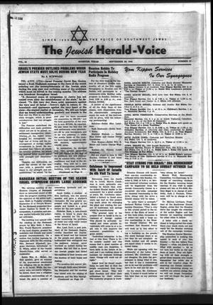 Primary view of object titled 'The Jewish Herald-Voice (Houston, Tex.), Vol. 44, No. 31, Ed. 1 Thursday, September 29, 1949'.