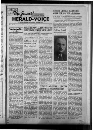 Primary view of object titled 'The Jewish Herald-Voice (Houston, Tex.), Vol. 33, No. 44, Ed. 1 Thursday, February 2, 1939'.