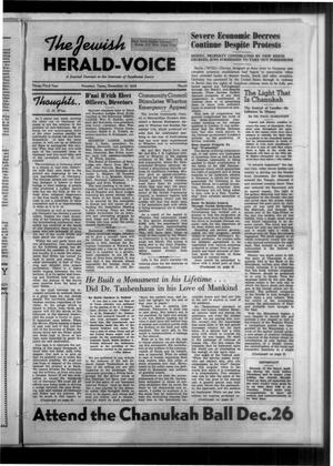 Primary view of object titled 'The Jewish Herald-Voice (Houston, Tex.), Vol. 33, No. 37, Ed. 1 Thursday, December 15, 1938'.