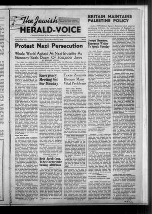 The Jewish Herald-Voice (Houston, Tex.), Vol. 33, No. 33, Ed. 1 Thursday, November 17, 1938