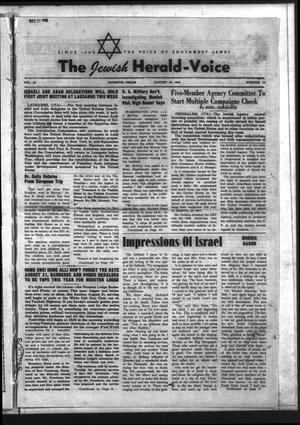 Primary view of object titled 'The Jewish Herald-Voice (Houston, Tex.), Vol. 44, No. 19, Ed. 1 Thursday, August 18, 1949'.