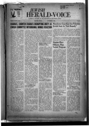 Primary view of object titled 'Jewish Herald-Voice (Houston, Tex.), Vol. 38, No. 35, Ed. 1 Thursday, November 4, 1943'.