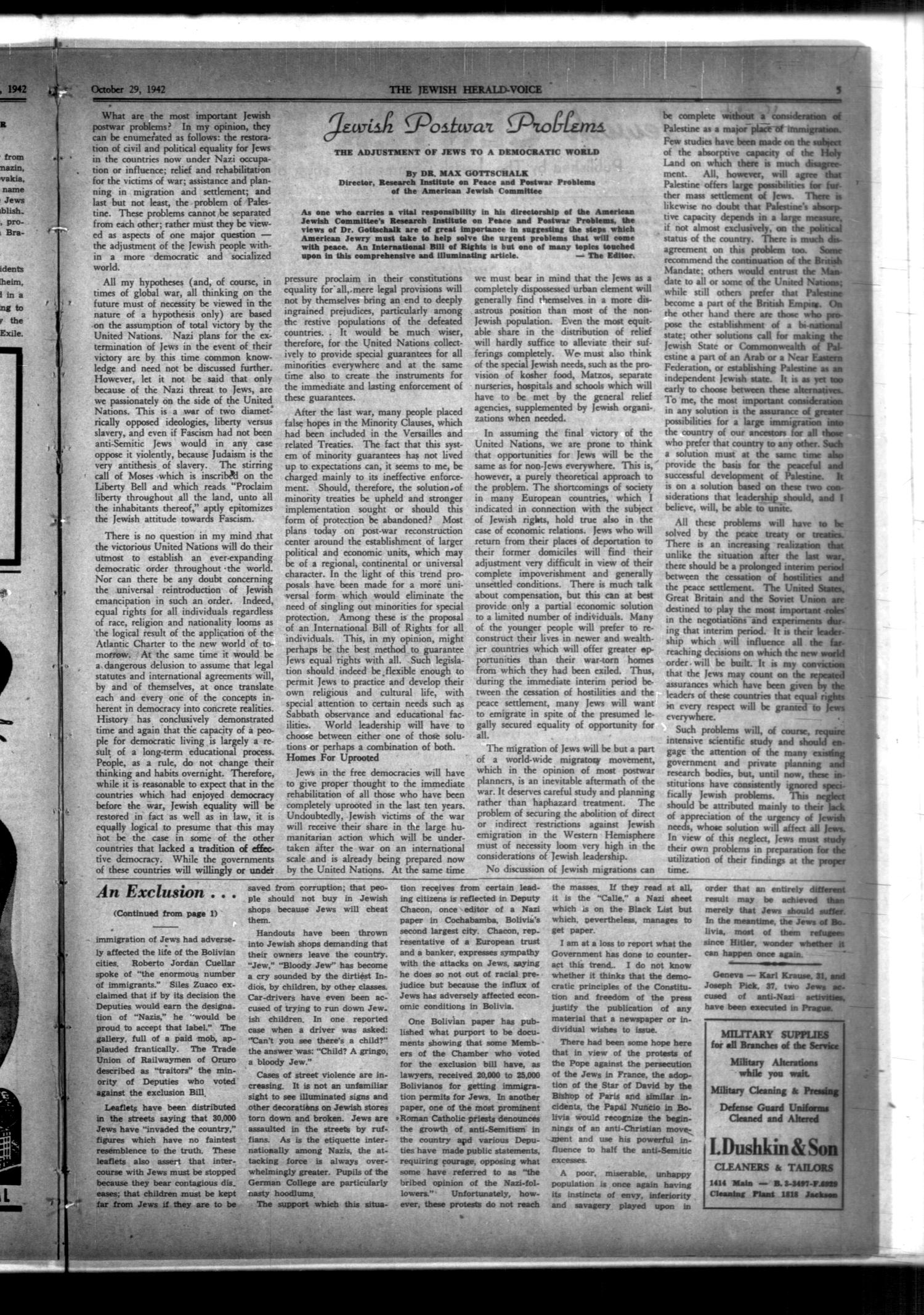 Jewish Herald-Voice (Houston, Tex.), Vol. 37, No. 34, Ed. 1 Thursday, October 29, 1942
                                                
                                                    [Sequence #]: 5 of 8
                                                