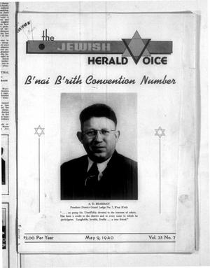 Primary view of object titled 'Jewish Herald-Voice (Houston, Tex.), Vol. 35, No. 7, Ed. 1 Thursday, May 9, 1940'.