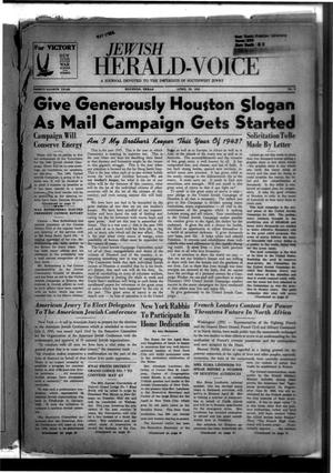 Jewish Herald-Voice (Houston, Tex.), Vol. 38, No. 8, Ed. 1 Thursday, April 29, 1943