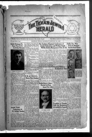 Primary view of object titled 'The Texas Jewish Herald (Houston, Tex.), Vol. 29, No. 42, Ed. 1 Thursday, January 23, 1936'.