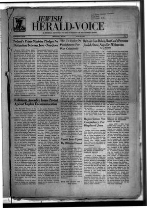 Primary view of object titled 'Jewish Herald-Voice (Houston, Tex.), Vol. 40, No. 13, Ed. 1 Thursday, June 28, 1945'.
