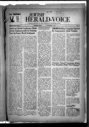 Primary view of object titled 'Jewish Herald-Voice (Houston, Tex.), Vol. 38, No. 27, Ed. 1 Thursday, September 9, 1943'.