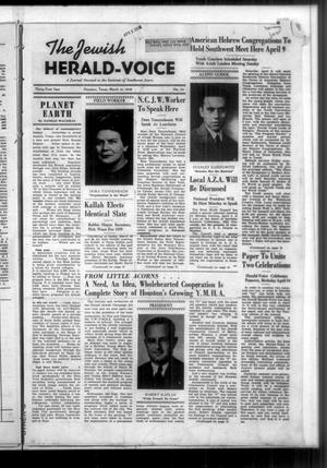 Primary view of object titled 'The Jewish Herald-Voice (Houston, Tex.), Vol. 31, No. 52, Ed. 1 Thursday, March 31, 1938'.