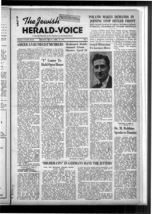 The Jewish Herald-Voice (Houston, Tex.), Vol. 34, No. 3, Ed. 1 Thursday, April 13, 1939