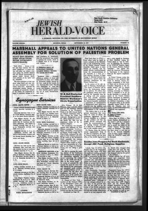 Jewish Herald-Voice (Houston, Tex.), Vol. 42, No. 24, Ed. 1 Thursday, September 18, 1947