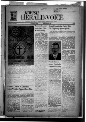 Primary view of object titled 'Jewish Herald-Voice (Houston, Tex.), Vol. 39, No. 46, Ed. 1 Thursday, February 15, 1945'.