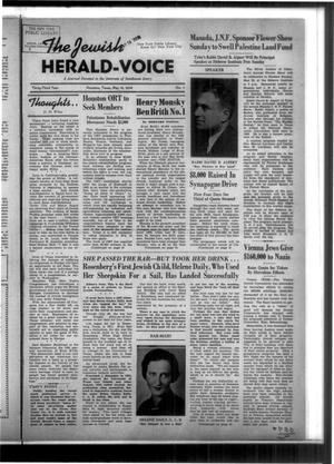 Primary view of object titled 'The Jewish Herald-Voice (Houston, Tex.), Vol. 33, No. 7, Ed. 1 Thursday, May 19, 1938'.