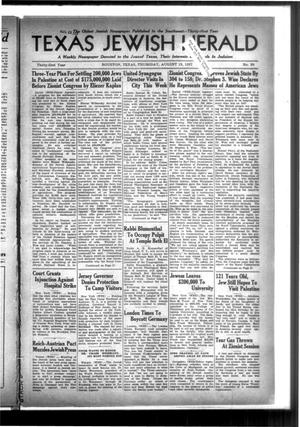 Primary view of object titled 'Texas Jewish Herald (Houston, Tex.), Vol. 31, No. 20, Ed. 1 Thursday, August 19, 1937'.